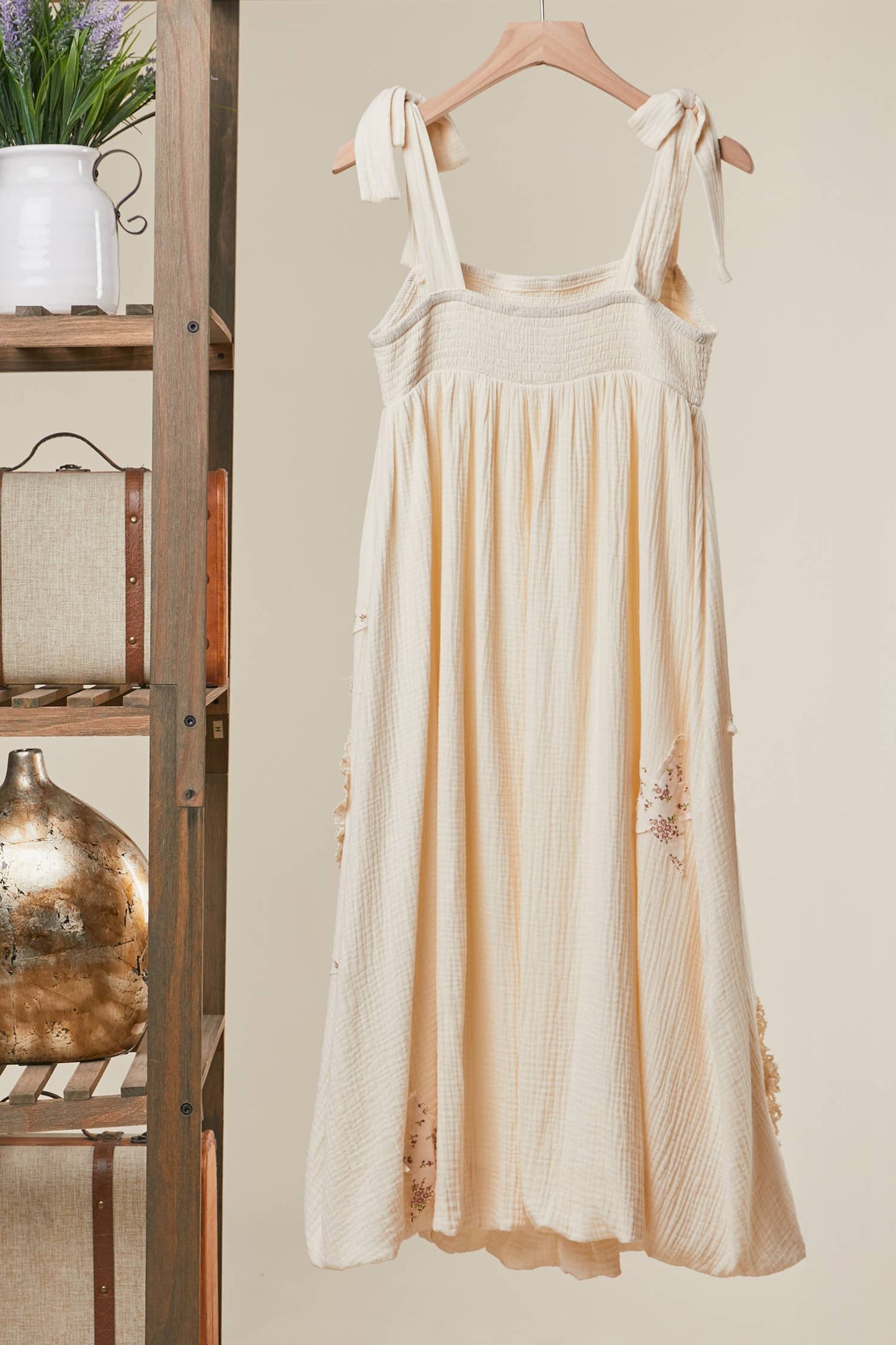 Peace Patchwork Ruffled Dress