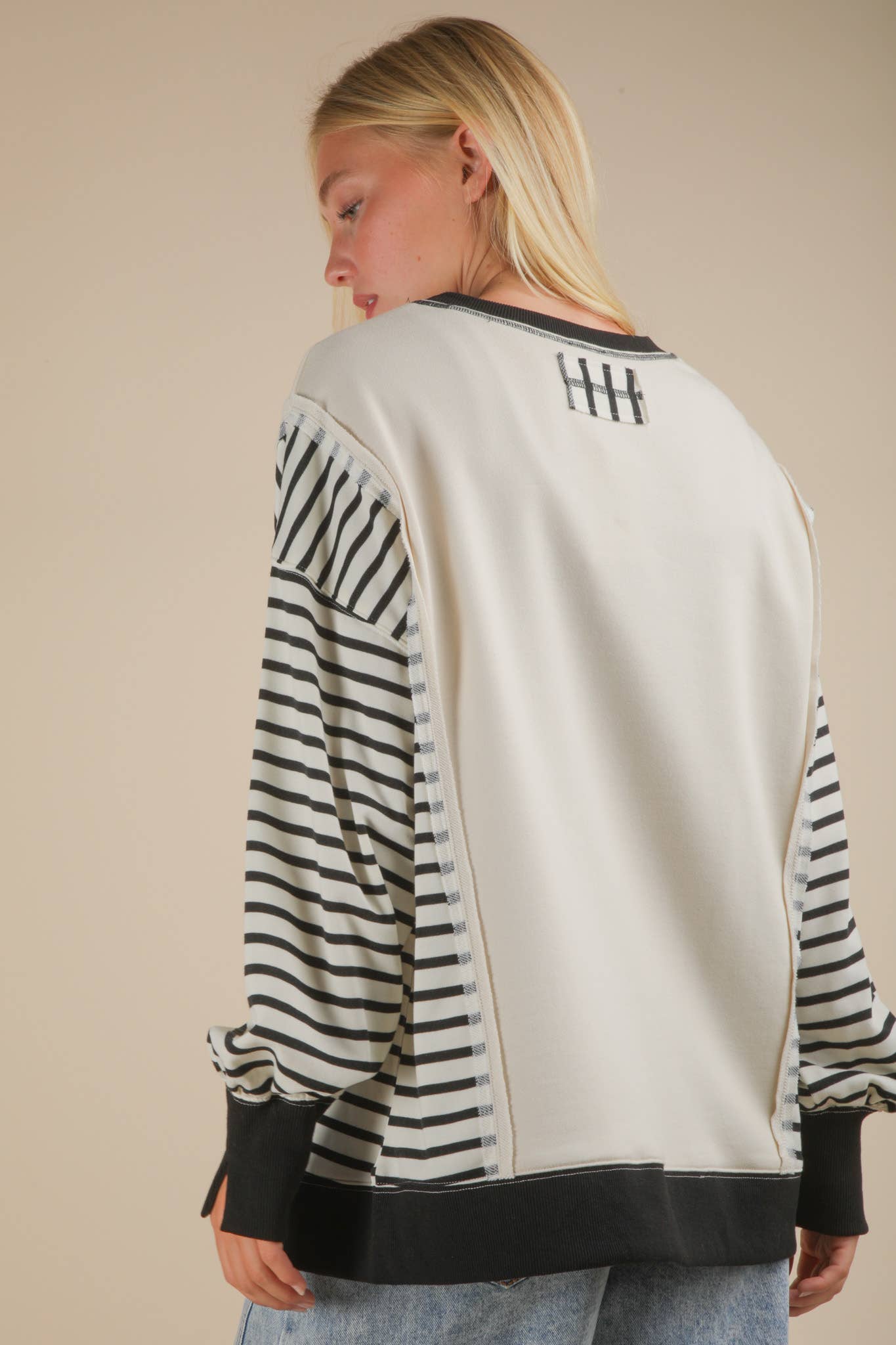 Oversized Striped Casual Knit Top